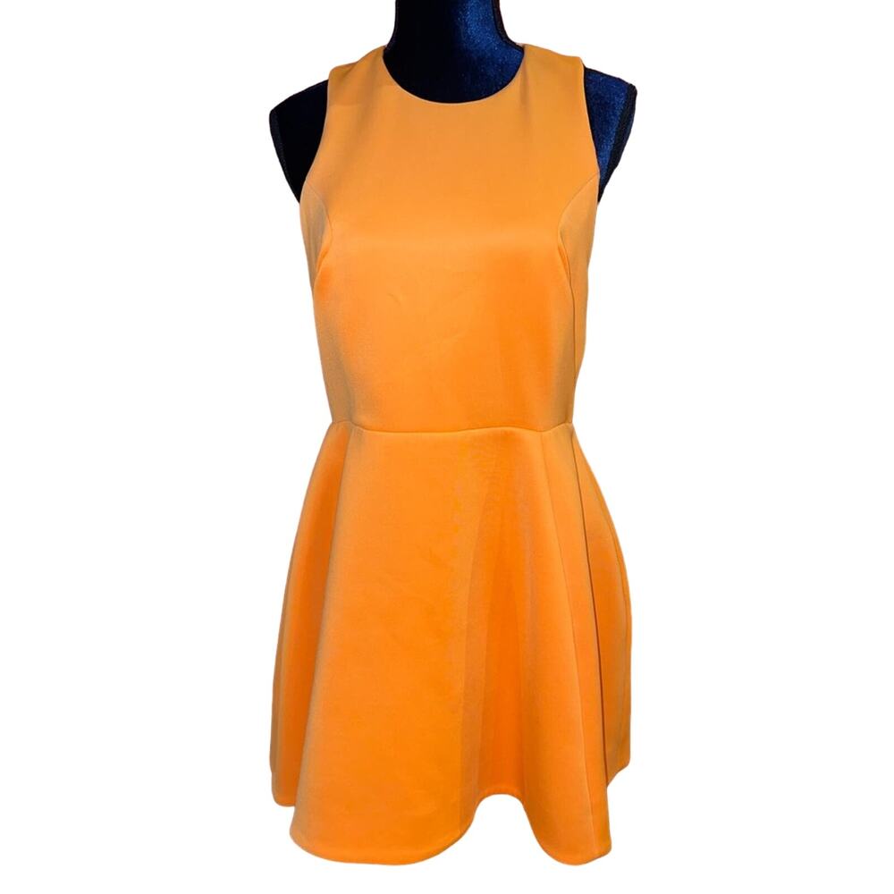 Cameo Dress Peplum Style Open Sides Back Stunning Orange Large Fully Lined